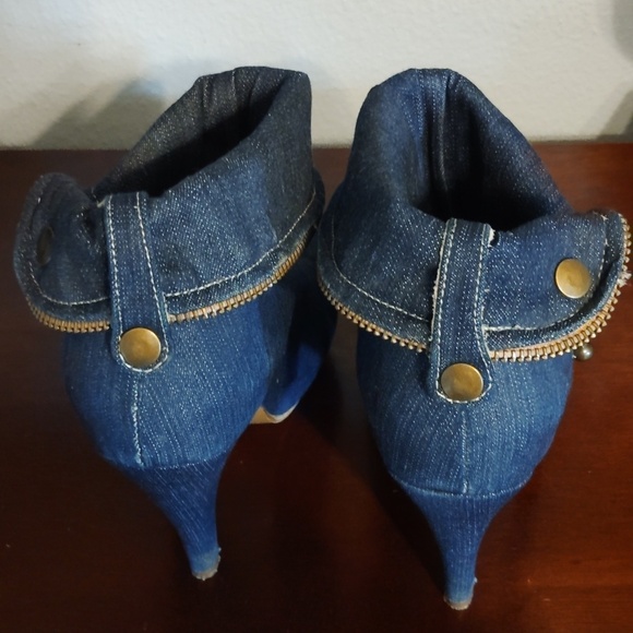 Andrea Denim Ankle Boots Zipper Size 7 - Picture 16 of 16
